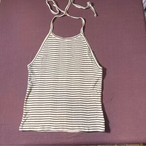 American Eagle Striped Tie Halter Top Shirt - Size Medium